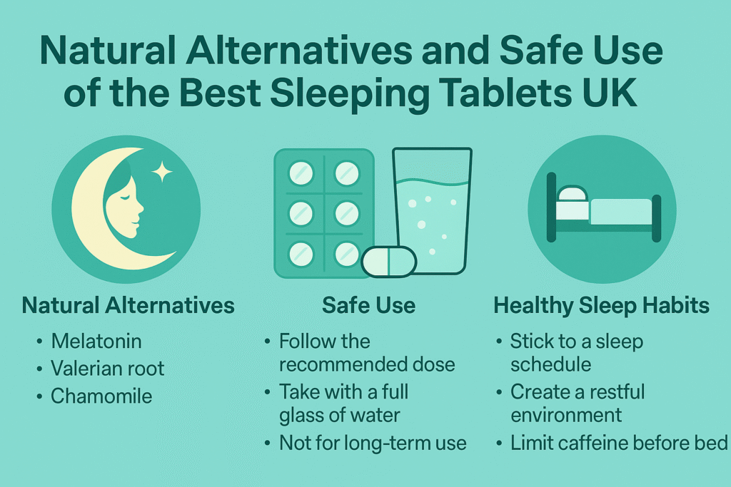 "Natural alternatives and safe use of the best sleeping tablets UK including herbal remedies, non-prescription options, and guidance for healthy sleep."